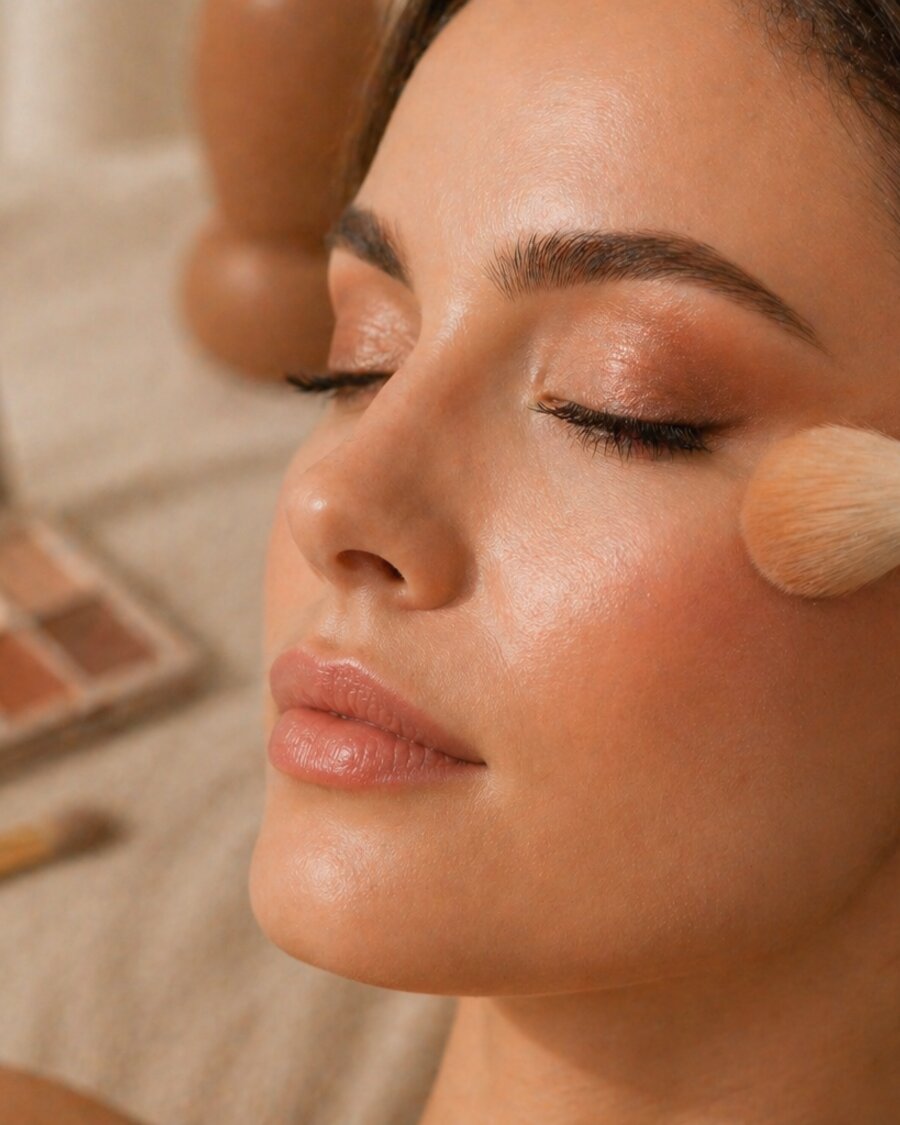 Maquillaje profesional con acabado natural y luminoso en salón Belyra