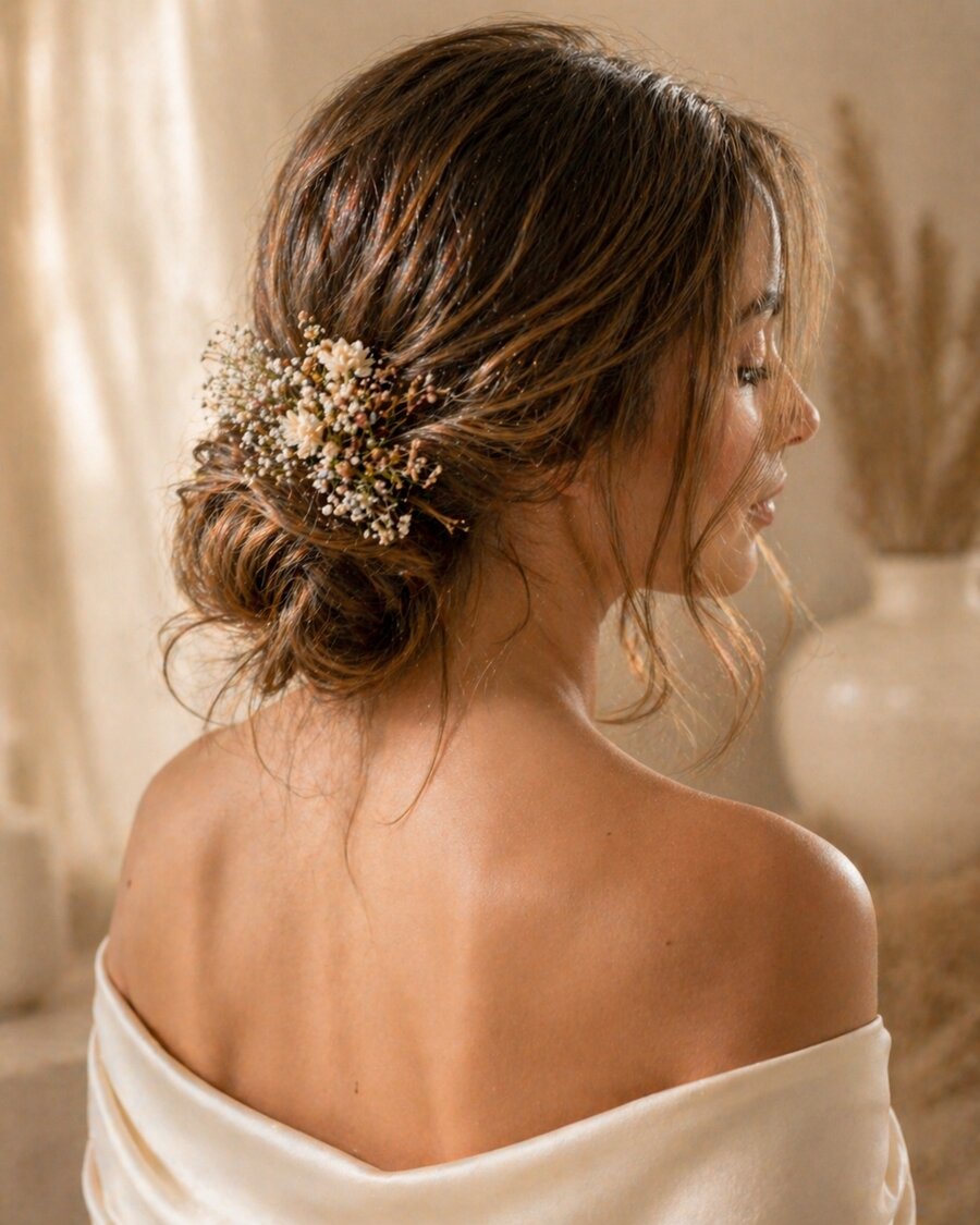 Peinado y maquillaje para novia en salón Belyra